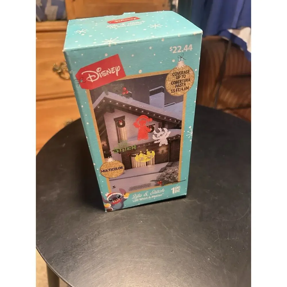 Disney Stitch Christmas Whirl-a-motion LED Light Show Projector New